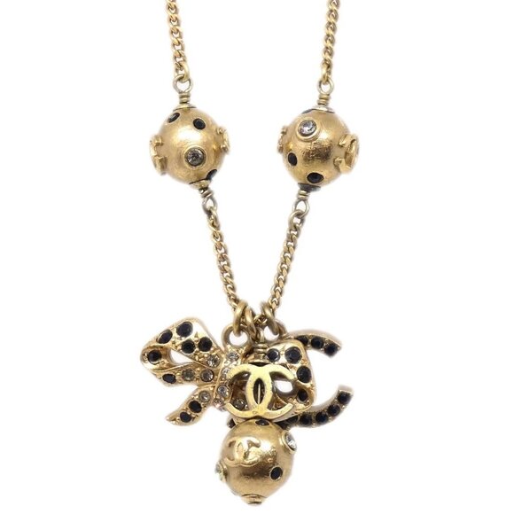 Chanel Icon Gold Chain Pendant Necklace Rhinestone 03P 175770 - Picture 4 of 4
